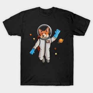 Astronaut Corgi in Space T-Shirt